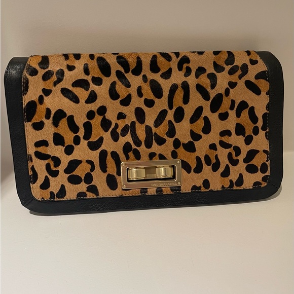 BCBGMaxazria Sophia leopard print faux fur purse - Picture 1 of 7